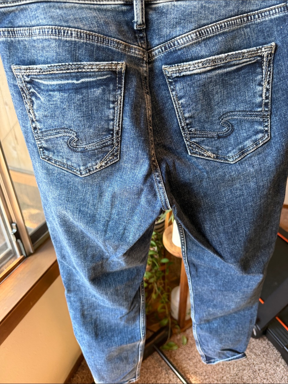 Silver Jeans Dark Blue Boyfriend Straight-Leg Jeans - Picture 4 of 6